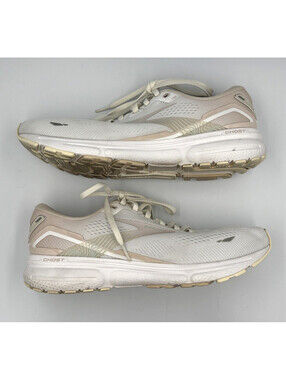 Brooks Ghost 15 Women’s 10.5 White Crystal Grey Running Shoes